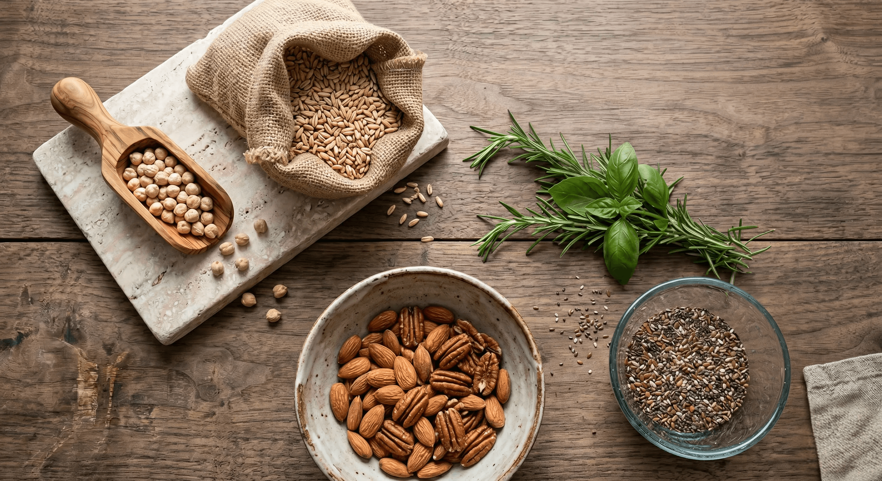 Selección de frutos secos, granos y especias premium de Bemol